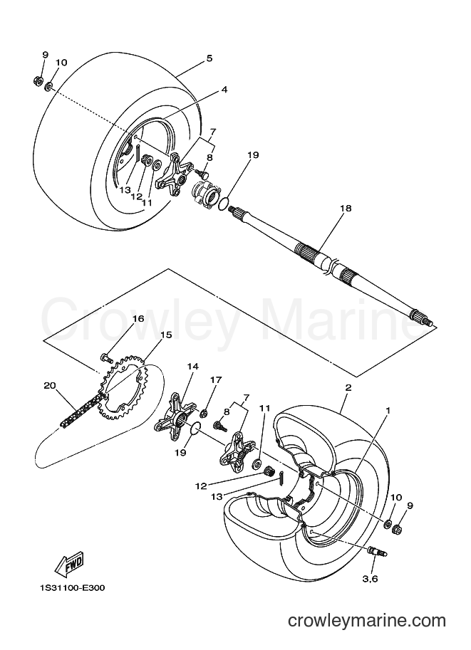 2010 ATV YFM700R - YFM700R (1AS2) [010] - REAR WHEEL