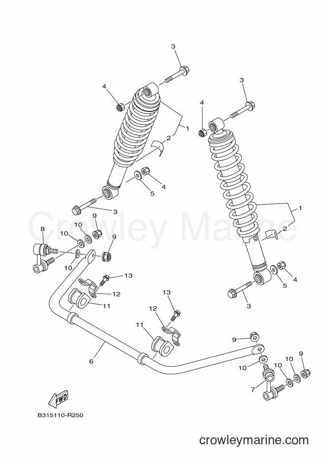 2016 ATV YFM700FWAD - YFM700FWAD (B312) [010] - REAR SUSPENSION