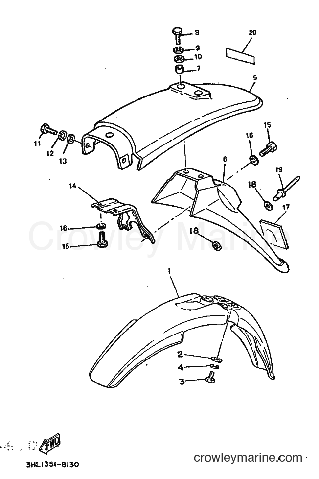 1988 Scooter DT50R - DT50R (3HL2) [999] - GARDE BOUE