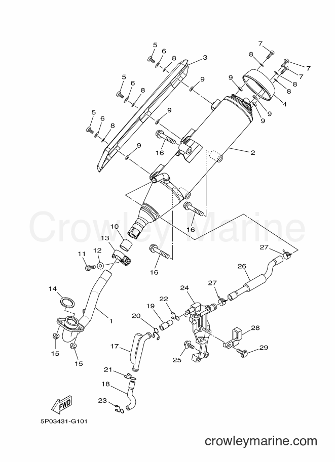 2008 Scooter AT135 - AT135 (5P03) [010] - EXHAUST