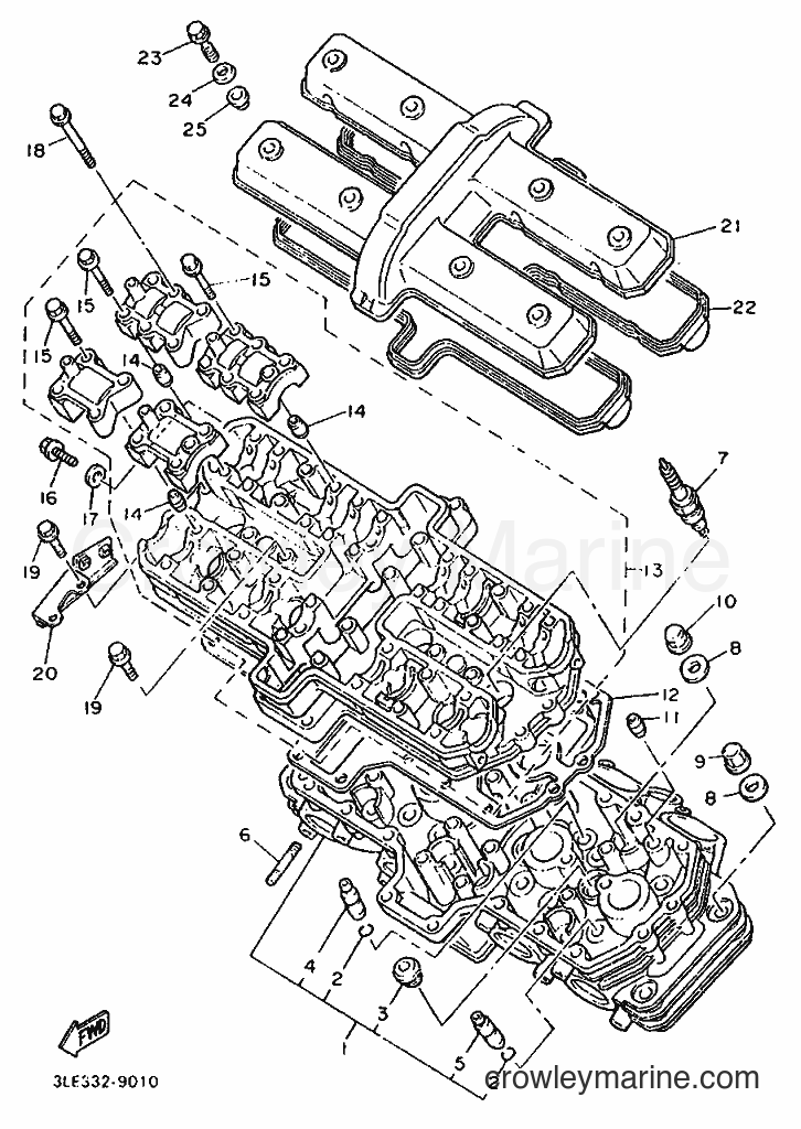 Yamaha Motors FZR1000 (3LF2) [999] - CYLINDER HEAD