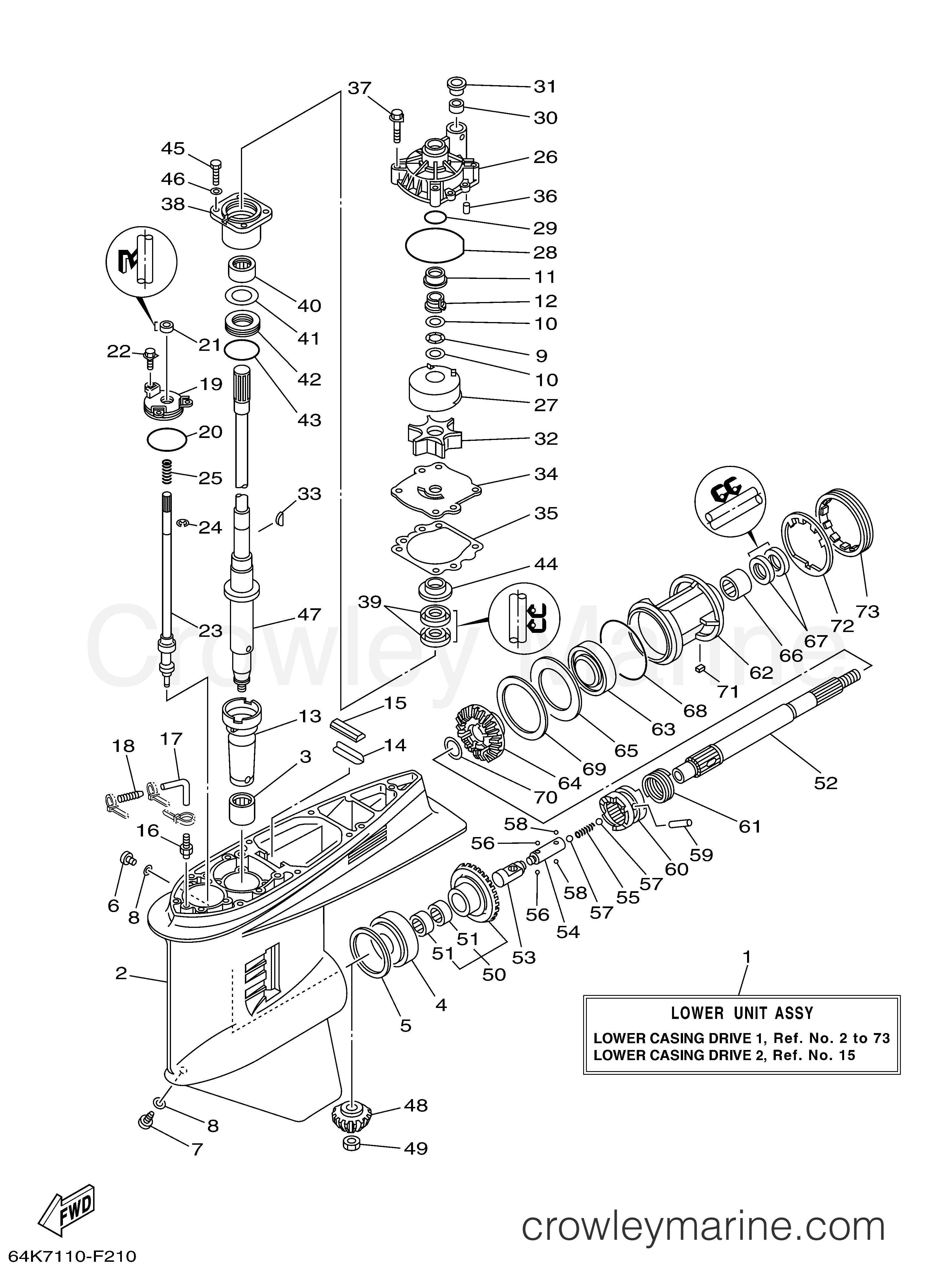 Yamaha Motors V150TLR - LOWER CASING DRIVE 1