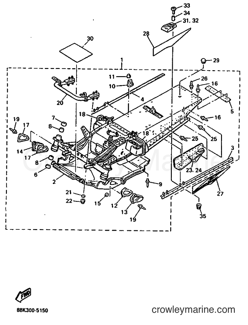 1995 Snowmobile VT480TF - VT480TF (88K5) [010] - FRAME