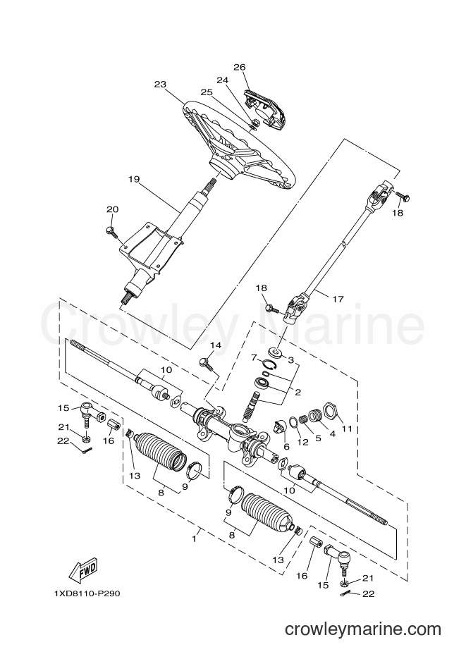 2015 ATV YXM700 - YXM700 (1XDB) [010] - STEERING