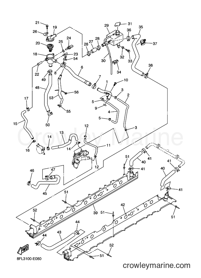 2006 Snowmobile RS10ST - RS10ST (8FL3) [020] - RADIATOR & HOSE