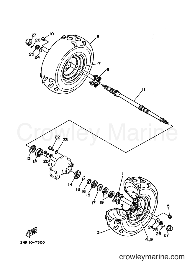 1993 ATV YFM350FW - YFM350FW (3HNE) [010] - REAR WHEEL