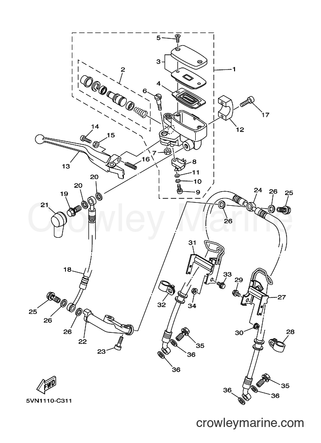 Yamaha Motors XV1700A (5VNP) [010] - FRONT MASTER CYLINDER