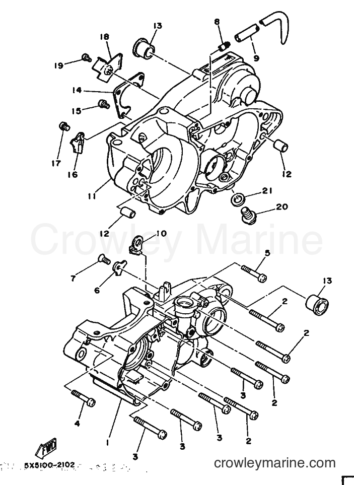 1987 Dirt Bike YZ250 - YZ250 (2HH) [999] - CRANKCASE