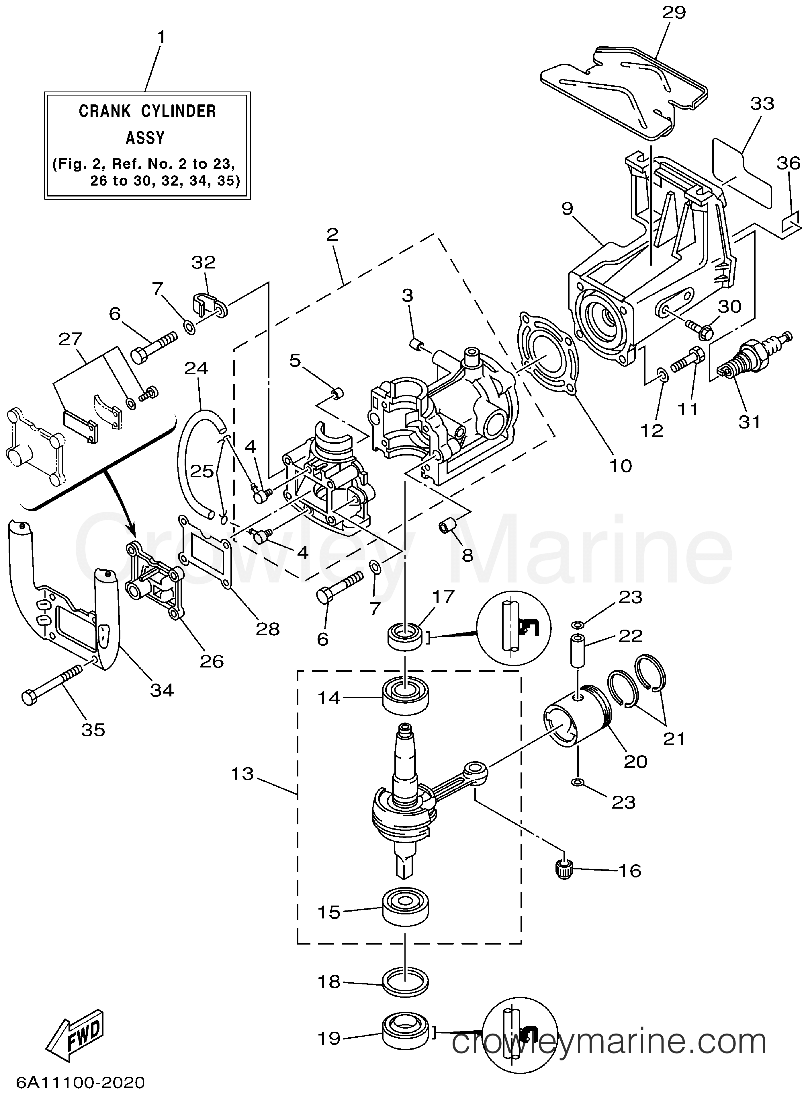 Yamaha Motors 2MSHA - CYLINDER CRANKCASE