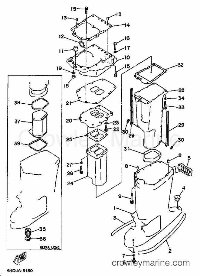 Yamaha Motors L200F (64H) [999] - UPPER CASING