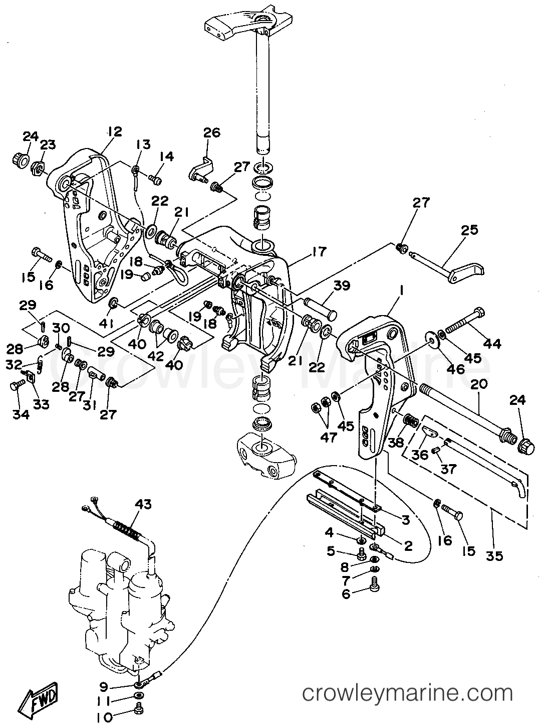 Yamaha Motors C55TLRT - BRACKET 1 (C55TR)