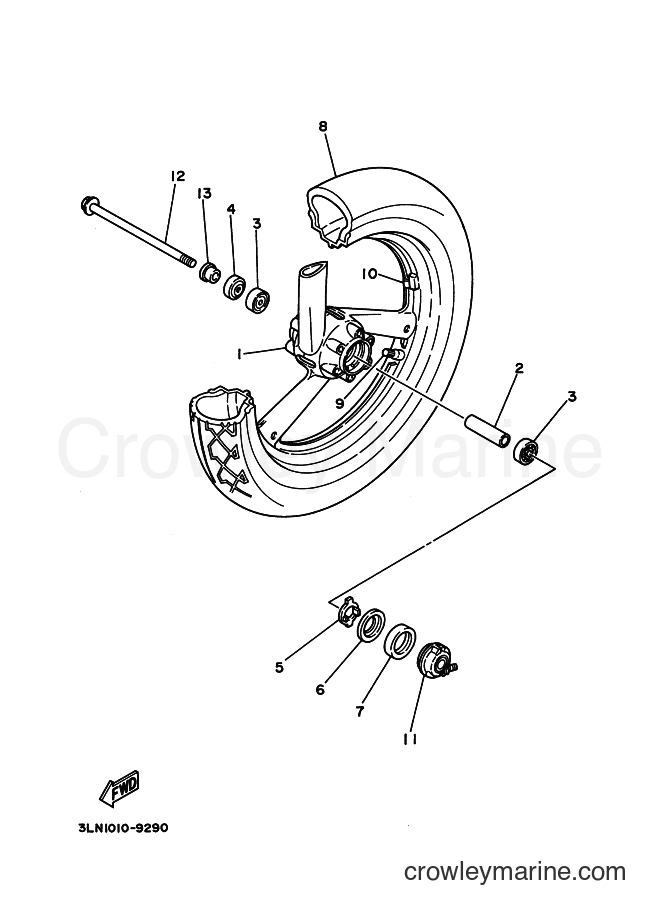 1996 Street Bike TRX850 - TRX850 (4UN1) [010] - FRONT WHEEL