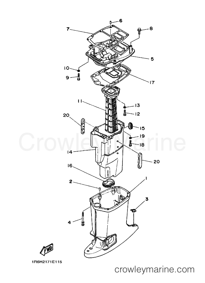 Yamaha Motors 60F (6H20) [020] - UPPER CASING