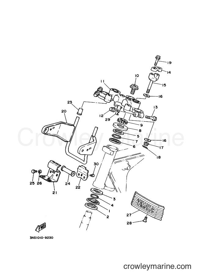 1989 Street Bike YD125S - YD125S (3NS2) [010] - ステアリング