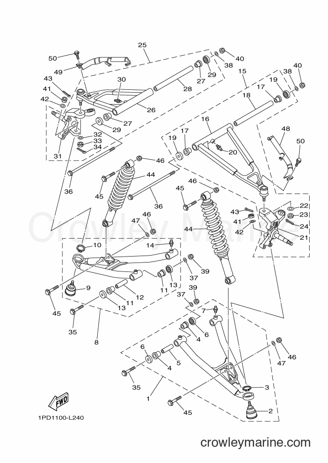 2012 ATV YFZ450 - YFZ450 (1PD2) [010] - FRONT SUSPENSION & WHEEL