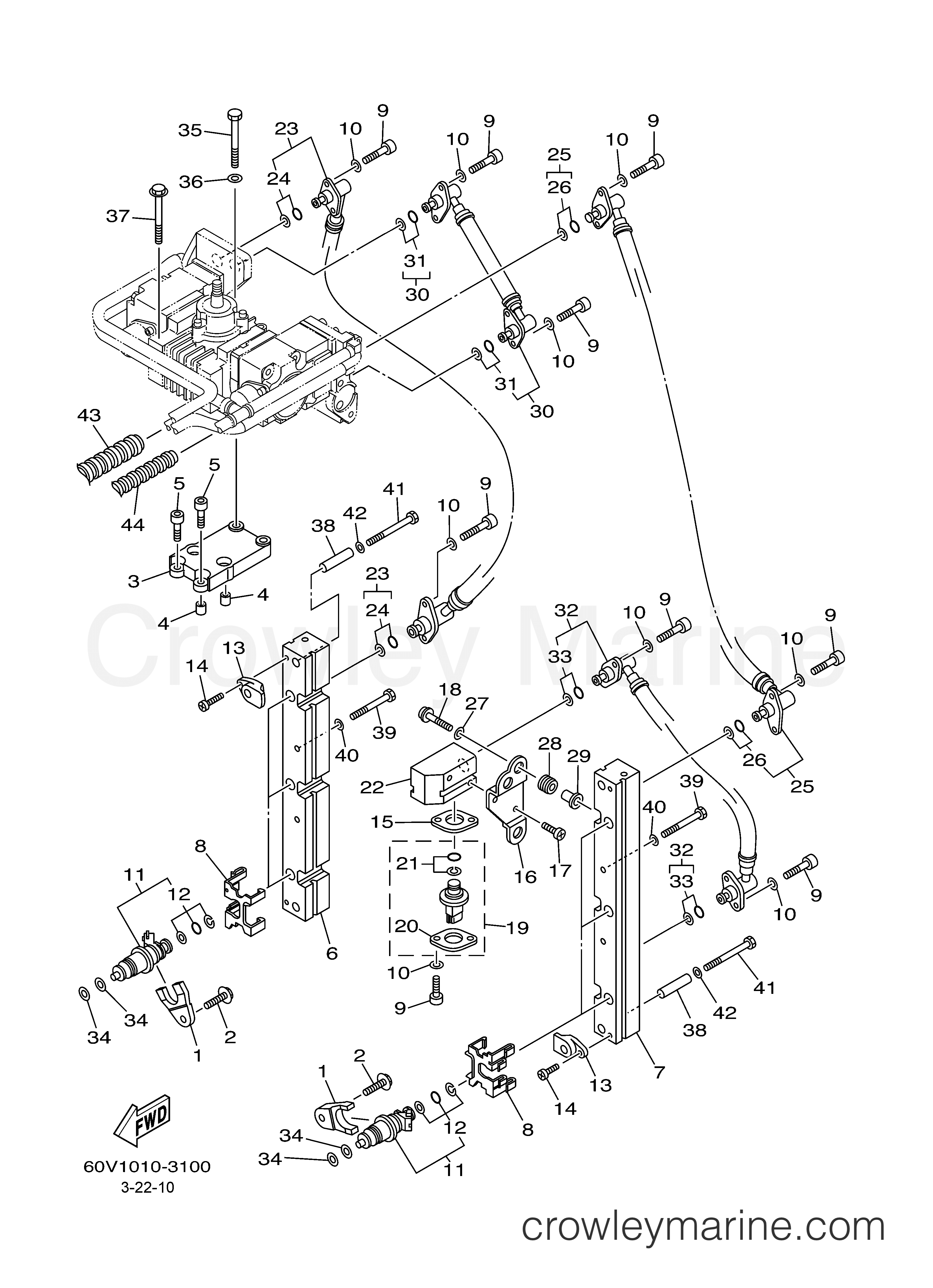 FUEL INJECTION NOZZLE - 2003 Outboard 250hp Z250TXRB | Crowley Marine