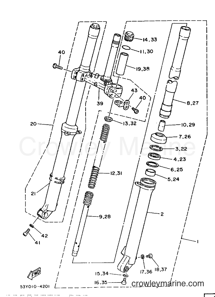 1988 Dirt Bike TY250 - TY250 (59N) [99A] - FRONT FORK
