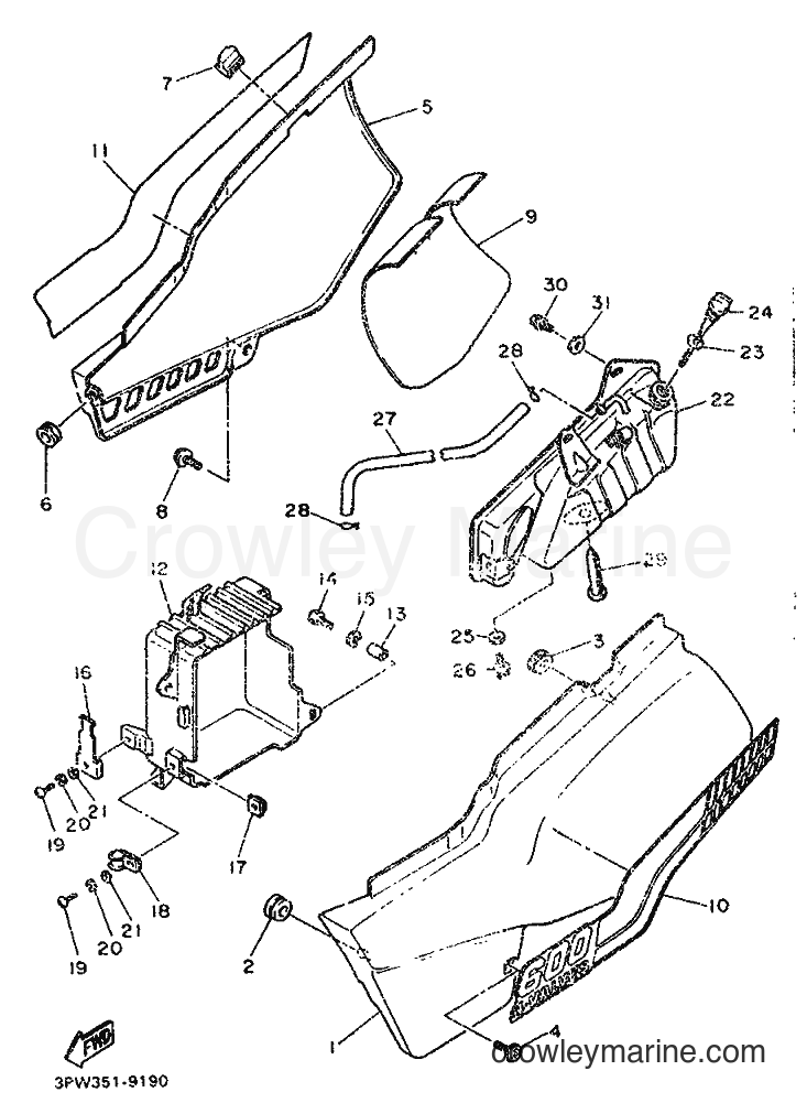 Yamaha Motors XT600 (3PX1) [999] - SIDE COVER