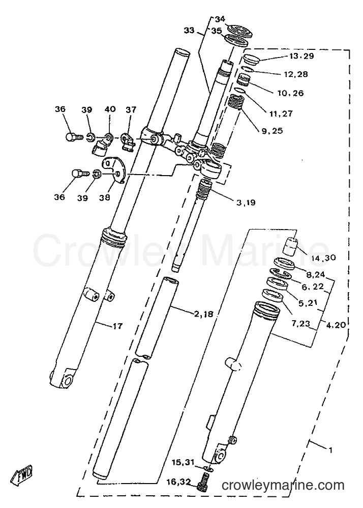 1996 Street Bike SR250 - SR250 (21L2) [999] - FRONT FORK