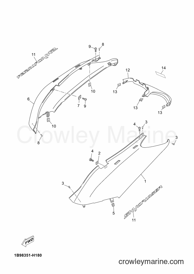 2009 Scooter YP125R - YP125R (1B98) [010] - SIDE COVER