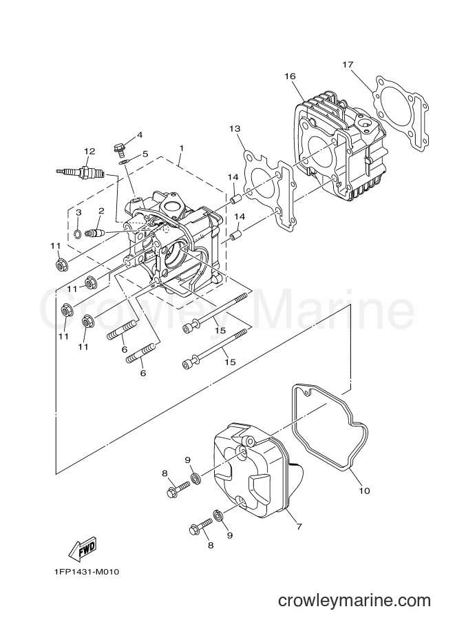 2017 Scooter T115FL - T115FL (1FPJ) [010] - CYLINDER HEAD