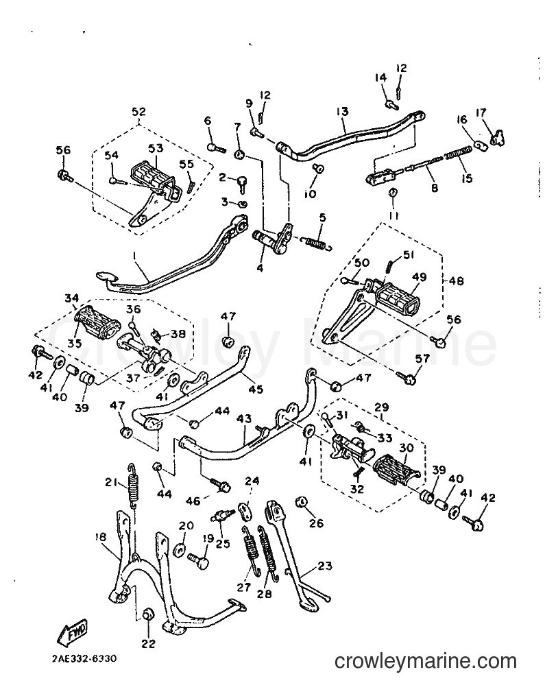 1986 Cruiser XV1000 - XV1000 (2AE) [999] - STAND & FOOTREST
