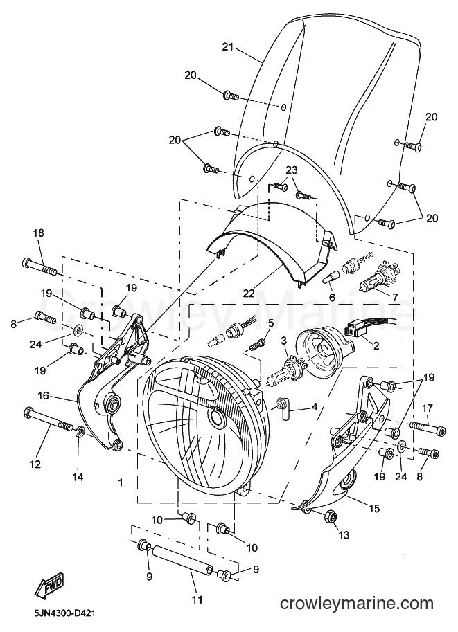 2006 Street Bike BT1100 - BT1100 (5JN5) [010] - HEADLIGHT