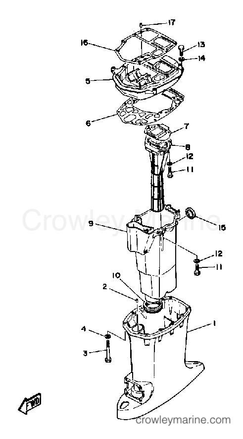 Yamaha Motors 50TLHP - UPPER CASING