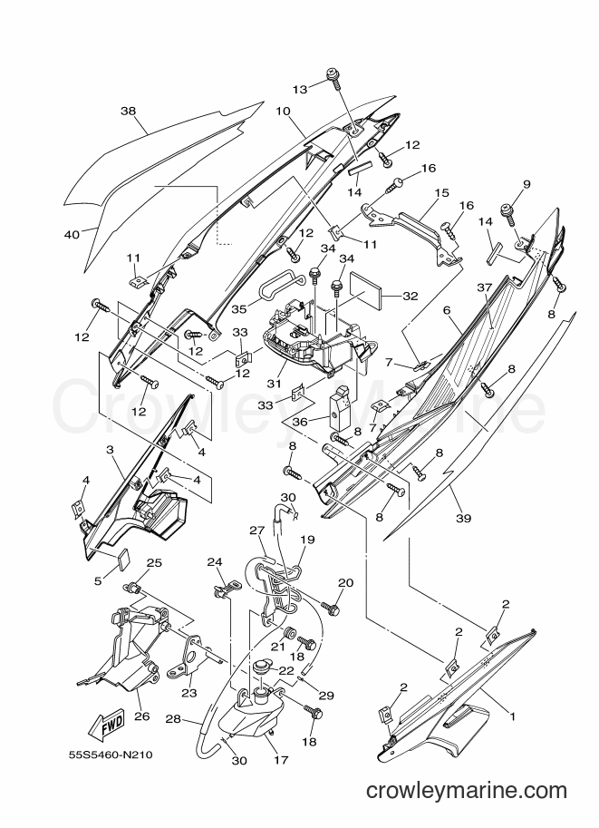2014 Scooter T135SEC - T135SEC (55S5) [010] - SIDE COVER