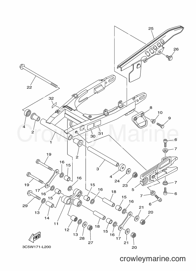 2012 Dirt Bike XT250 - XT250 (3C5W) [010] - REAR ARM