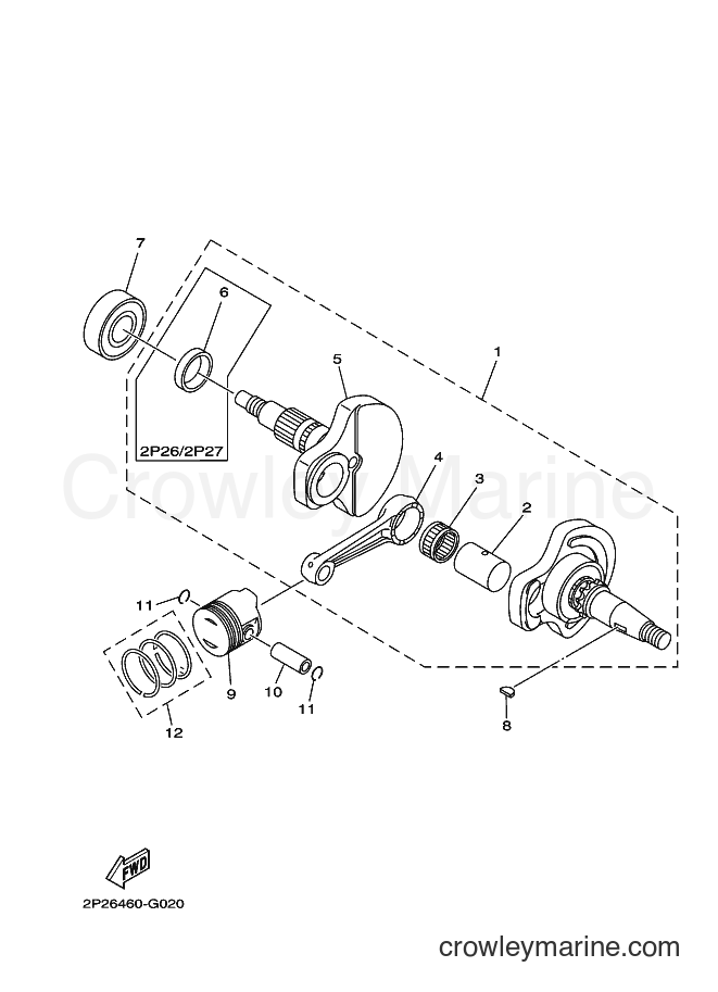 2008 Scooter T110SEC - T110SEC (2P27) [010] - CRANKSHAFT & PISTON