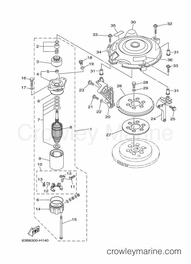 Yamaha Motors 40VMHOL (63BB) [110] - STARTING MOTOR