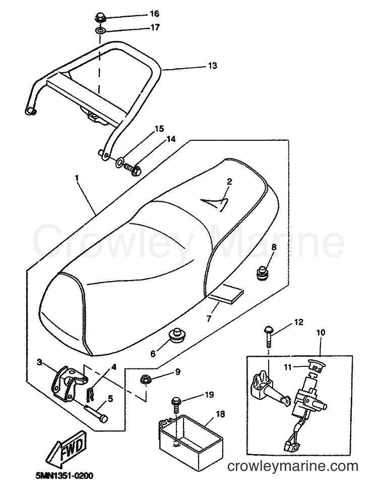 2000 Scooter CW50 - CW50 (5MN1) [040] - SEAT & CARRIER
