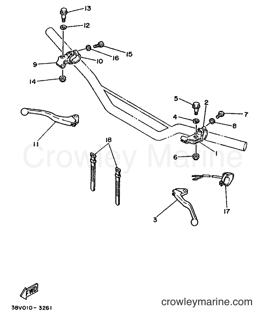1986 Dirt Bike TY250R - TY250R (2AF) [999] - HANDLE SWITCH & LEVER