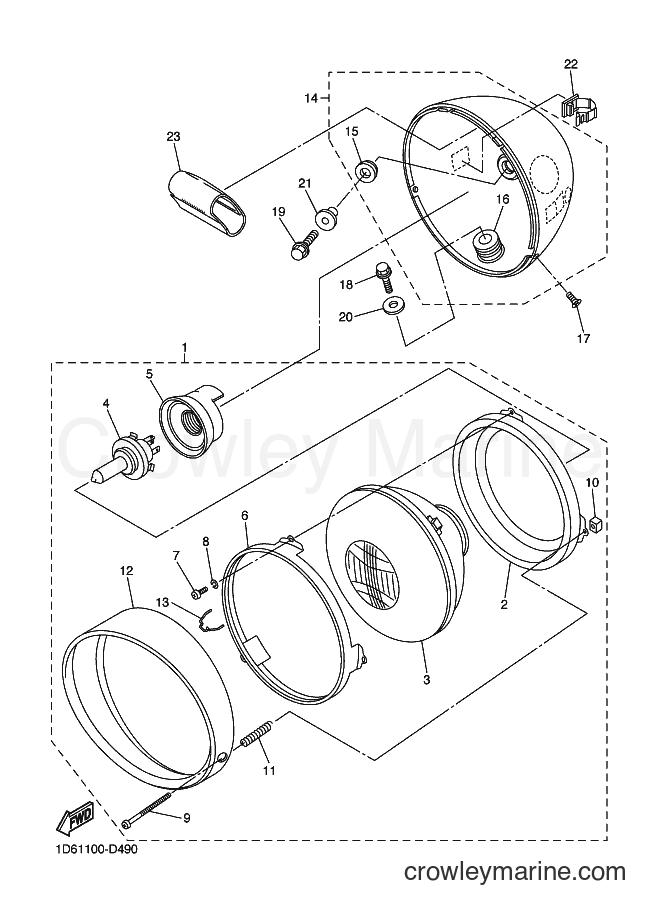 Yamaha Motors XVZ13CT (1D6C) [010] - HEADLIGHT