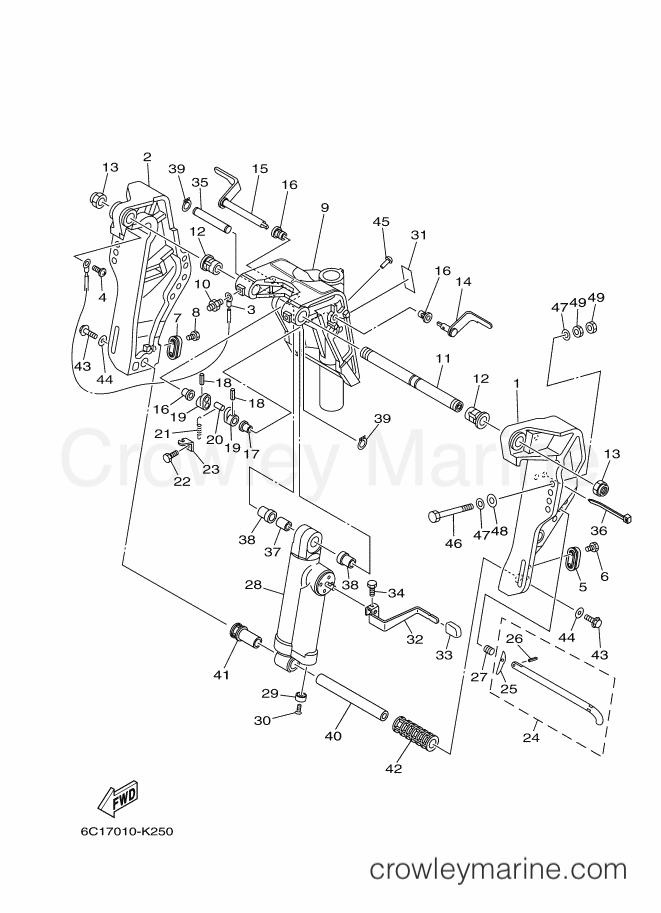 Yamaha Motors F50HETL (6C1B) [290] - BRACKET 1