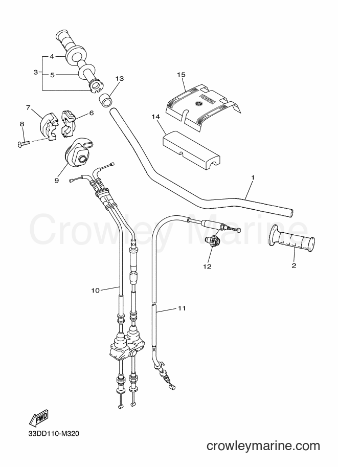 2013 Dirt Bike YZ450F - YZ450F (33DE) [010] - STEERING HANDLE & CABLE