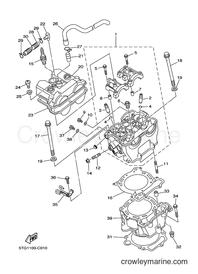 2004 ATV YFZ450 - YFZ450 (5TG2) [010] - CYLINDER