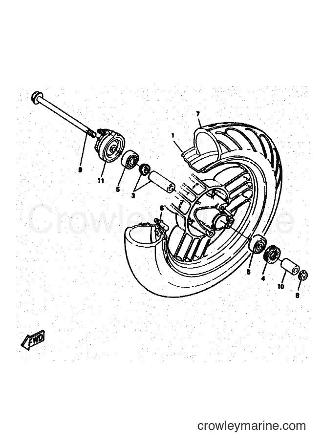 1995 Scooter YE50 - YE50 (4LN4) [010] - FRONT WHEEL