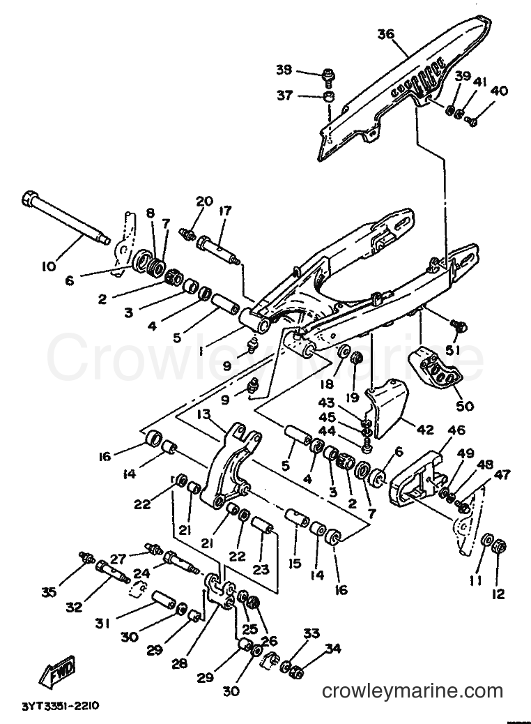 1993 Dirt Bike XT350 - XT350 (3NVC) [010] - REAR ARM