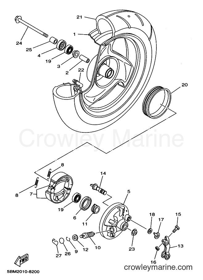 1998 Scooter YV50 - YV50 (5BM2) [020] - FRONT WHEEL