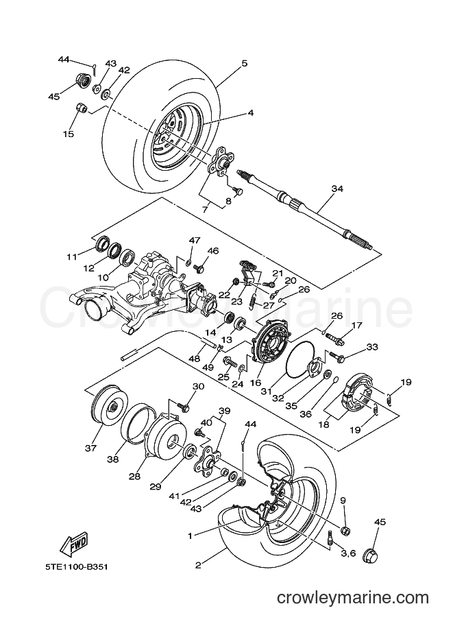 2003 ATV YFM400FWAN - YFM400FWAN (5TE3) [020] - REAR WHEEL