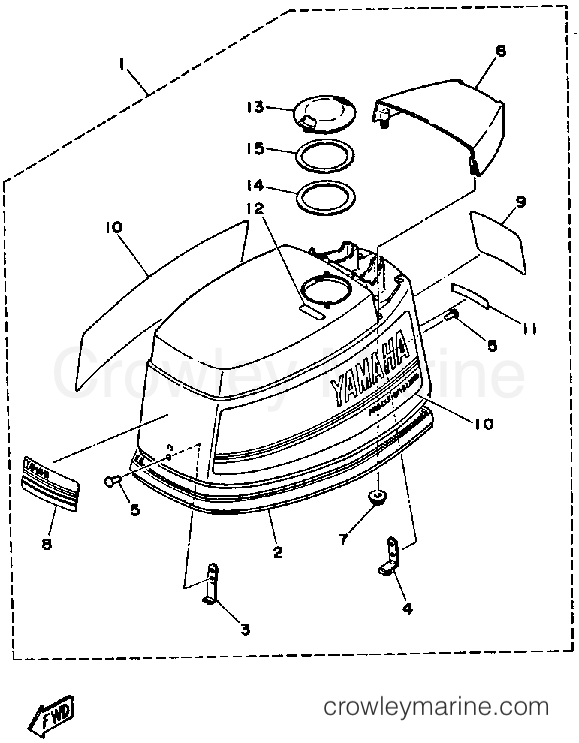 Yamaha Motors 30ESH - TOP COWLING (30E)