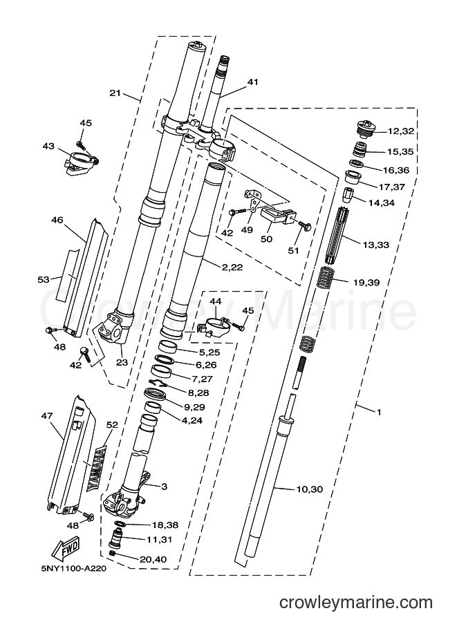 2002 Dirt Bike YZ125 - YZ125 (5NY2) [030] - FRONT FORK