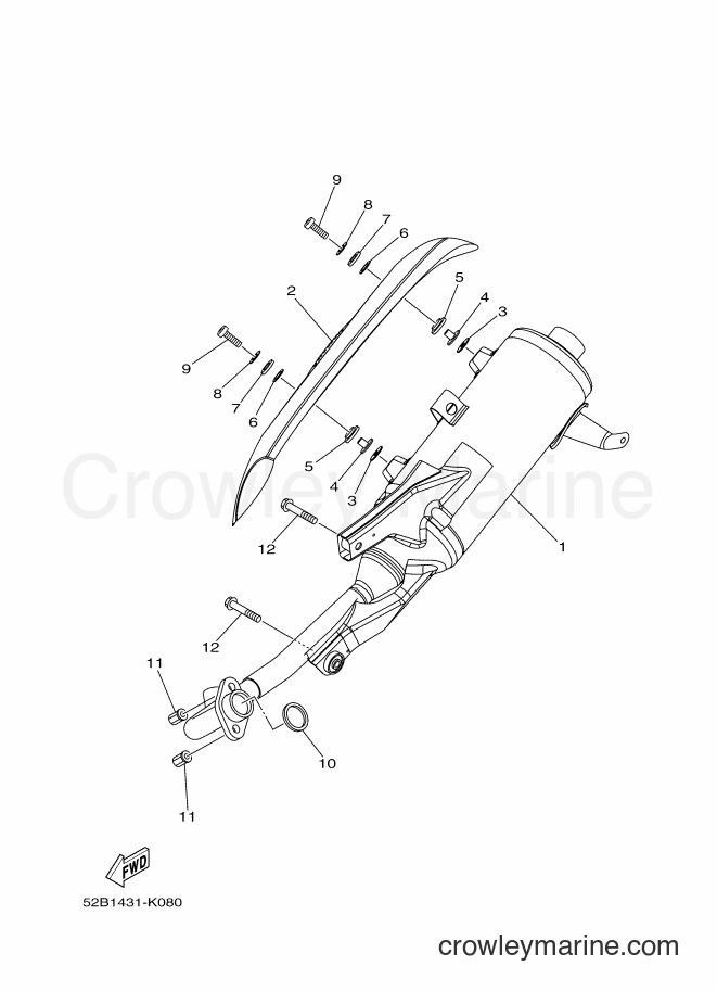 2012 Scooter XC115S - XC115S (1WC1) [010] - EXHAUST