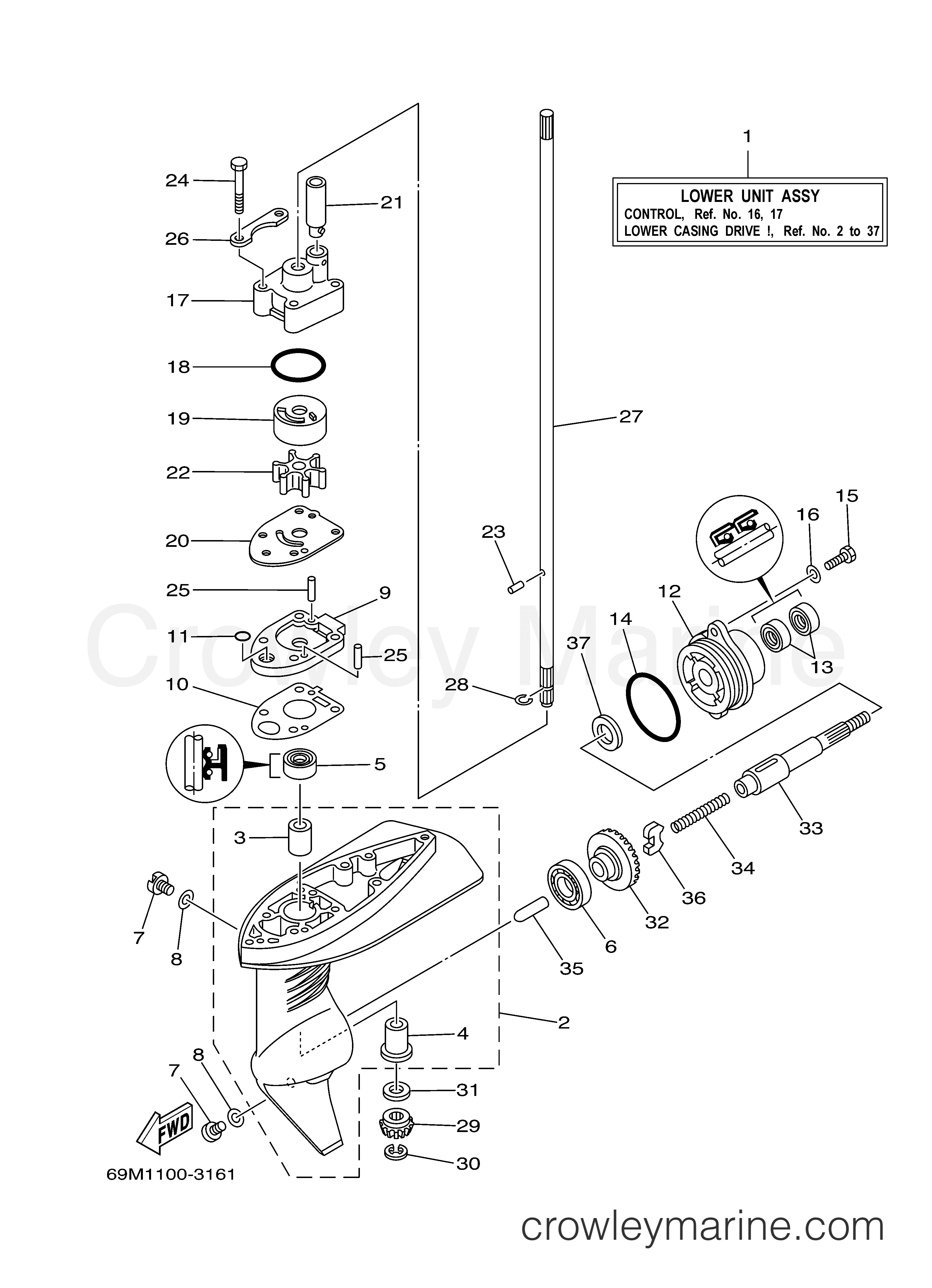 Yamaha Motors F2.5MSH - LOWER CASING DRIVE 1