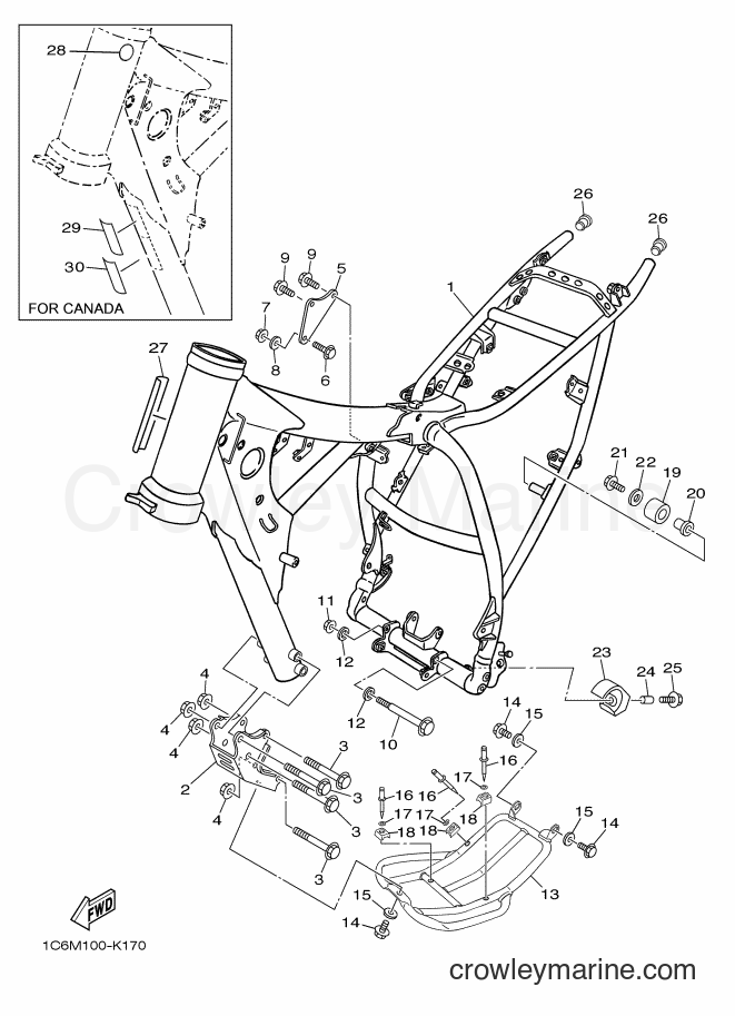 2011 Dirt Bike TT-R230 - TT-R230 (1C6M) [010] - FRAME