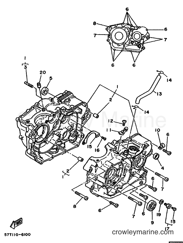 1988 Dirt Bike XT350 - XT350 (55V0) [080] - CRANKCASE
