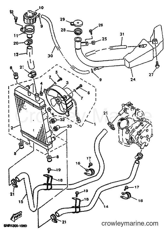 2001 Scooter YP125E - YP125E (5NR1) [010] - RADIATOR