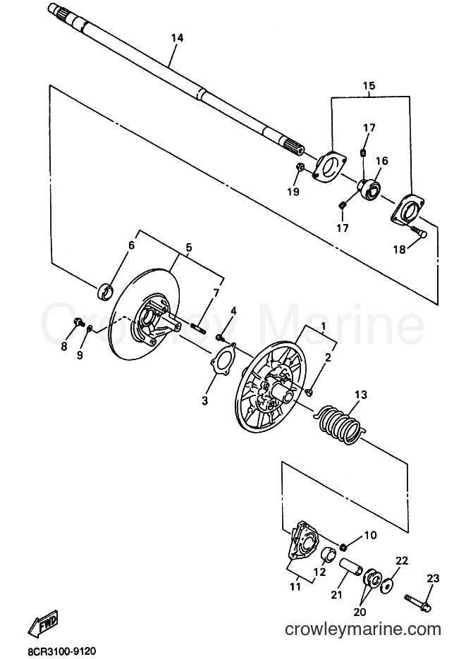 Yamaha Motors VX700DX (8DY2) [020] - SECONDARY SHEAVE